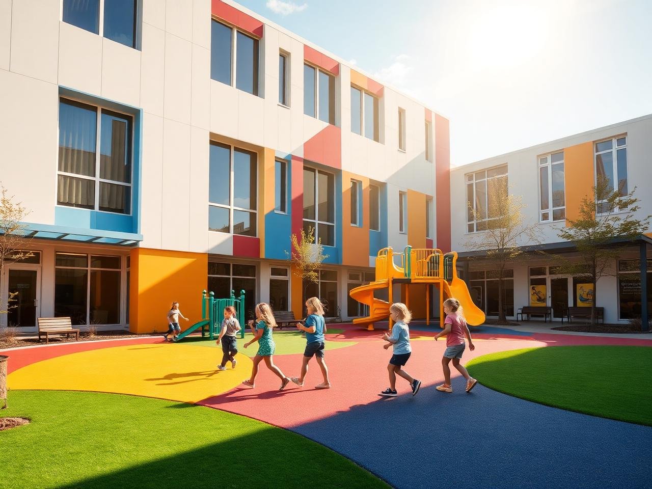 Children playing at the SkillOTech campus